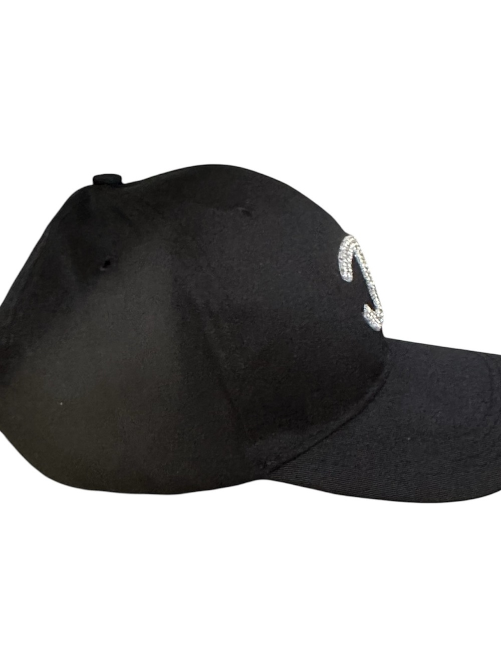 Black baseball ladies cap with crystal CC logo - Picture 3 of 7
